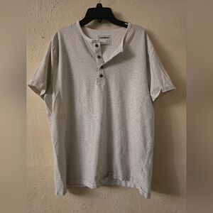 Express Men's White Geometric Button-Down Shirt